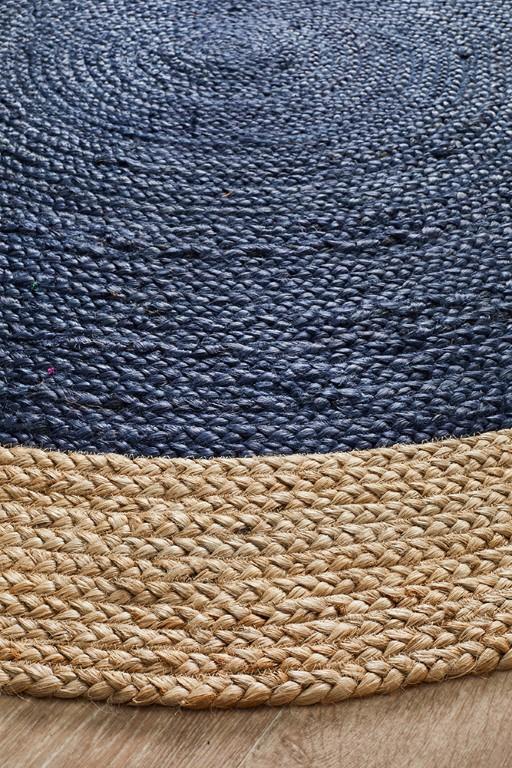 Atrium Round Polo Navy Blue Jute RugATR-POLO-NAVY-120X120Rugtastic