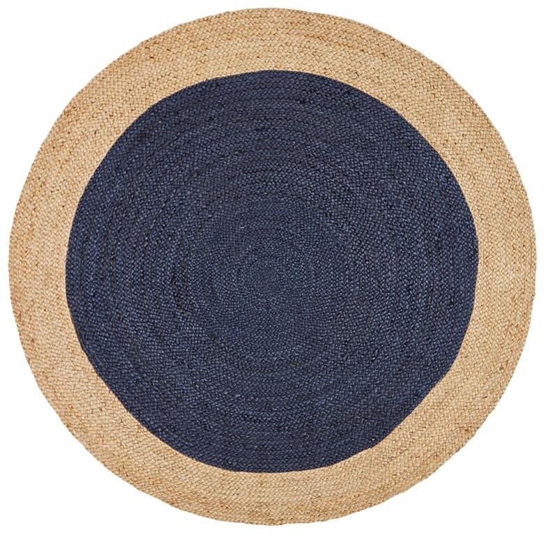 Atrium Round Polo Navy Blue Jute RugATR-POLO-NAVY-120X120Rugtastic