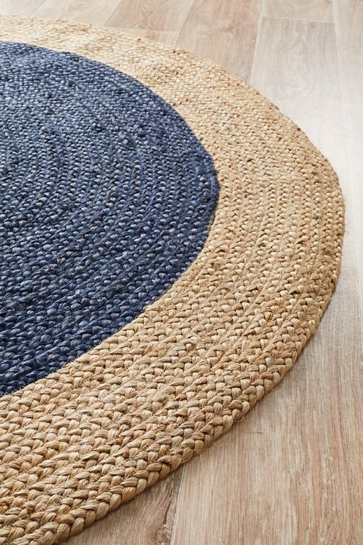 Atrium Round Polo Navy Blue Jute RugATR-POLO-NAVY-120X120Rugtastic