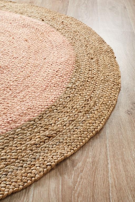 Atrium Round Polo Pink Jute RugATR-POLO-PIN-120X120Rugtastic