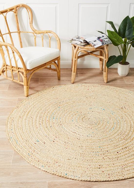 Atrium Round Shiva Bleached Jute RugATR-SHI-BLE-120X120Rugtastic
