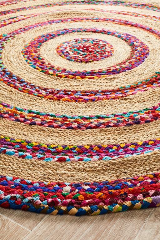 Atrium Round Target Multi Cotton Jute RugATR-TAR-MULT-120x120Rugtastic