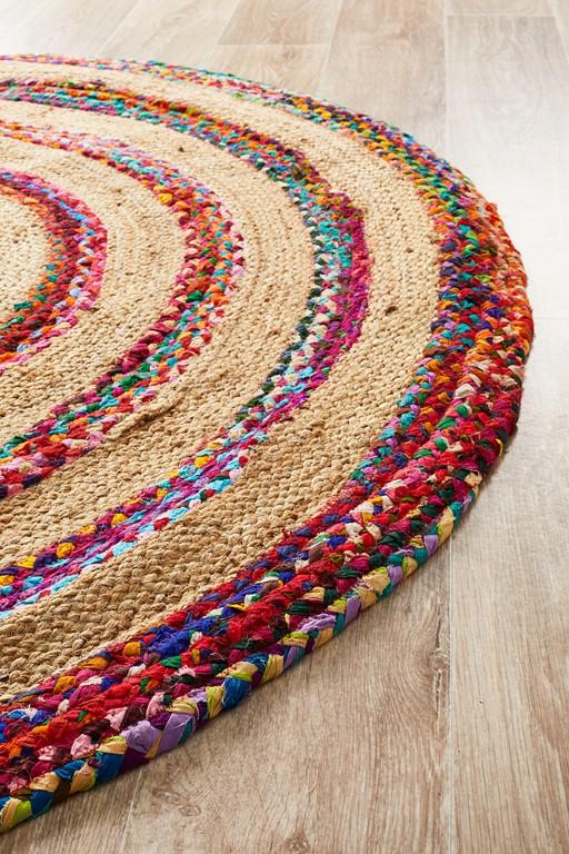 Atrium Round Target Multi Cotton Jute RugATR-TAR-MULT-120x120Rugtastic