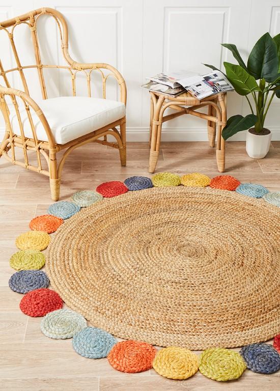 Atrium Round Tutti Multi Natural Jute RugATR-TUT-MULT-120X120Rugtastic