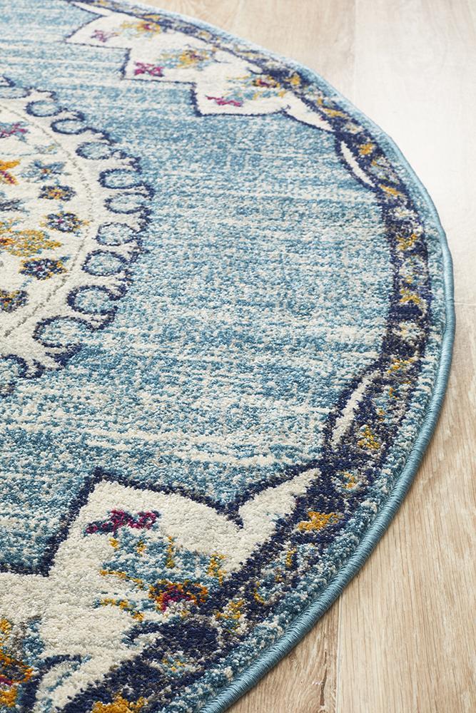 Babylon 202 Blue Round RugBLN-202-BLUE-150X150Rugtastic