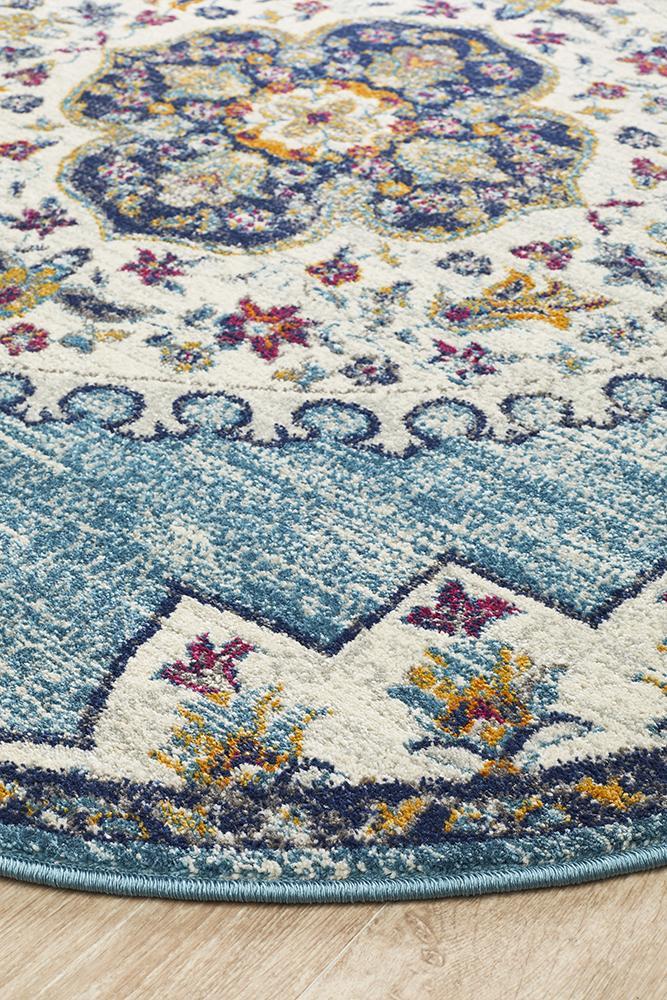 Babylon 202 Blue Round RugBLN-202-BLUE-150X150Rugtastic