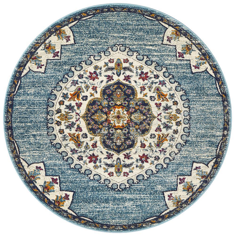 Babylon 202 Blue Round RugBLN-202-BLUE-150X150Rugtastic