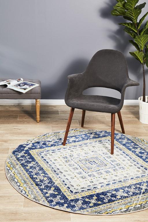 Babylon 203 Navy Round RugBLN-203-NAVY-150X150Rugtastic