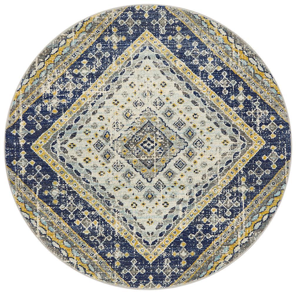 Babylon 203 Navy Round RugBLN-203-NAVY-150X150Rugtastic