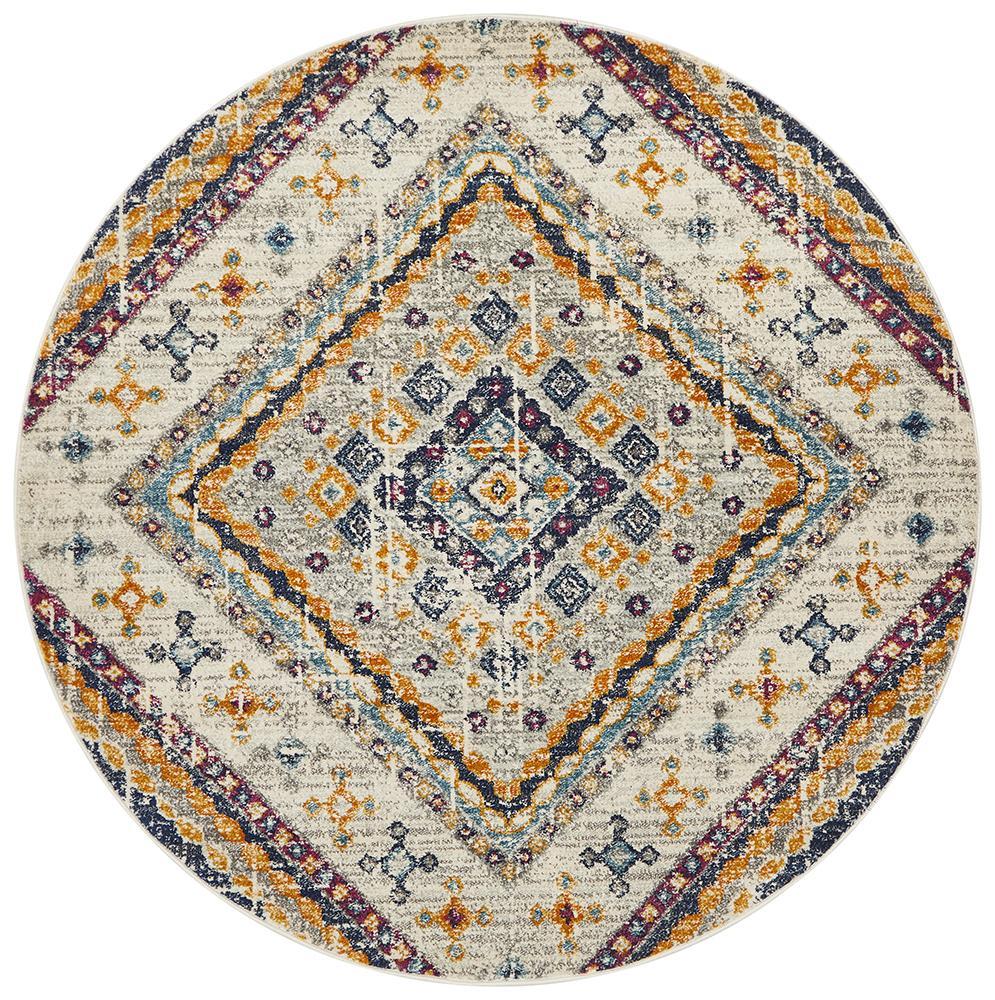 Babylon 203 White Round RugBLN-203-WHT-150X150Rugtastic