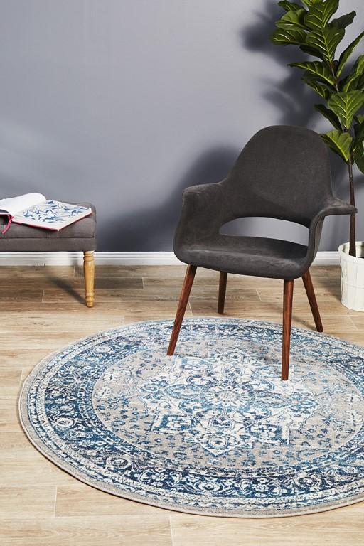 Babylon 207 Blue Round RugBLN-207-BLUE-150X150Rugtastic