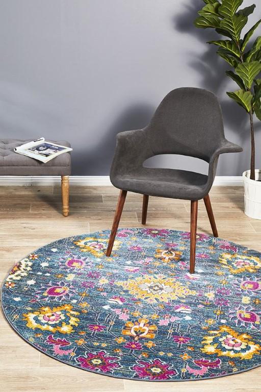 Babylon 210 Blue Round RugBLN-210-BLUE-150X150Rugtastic