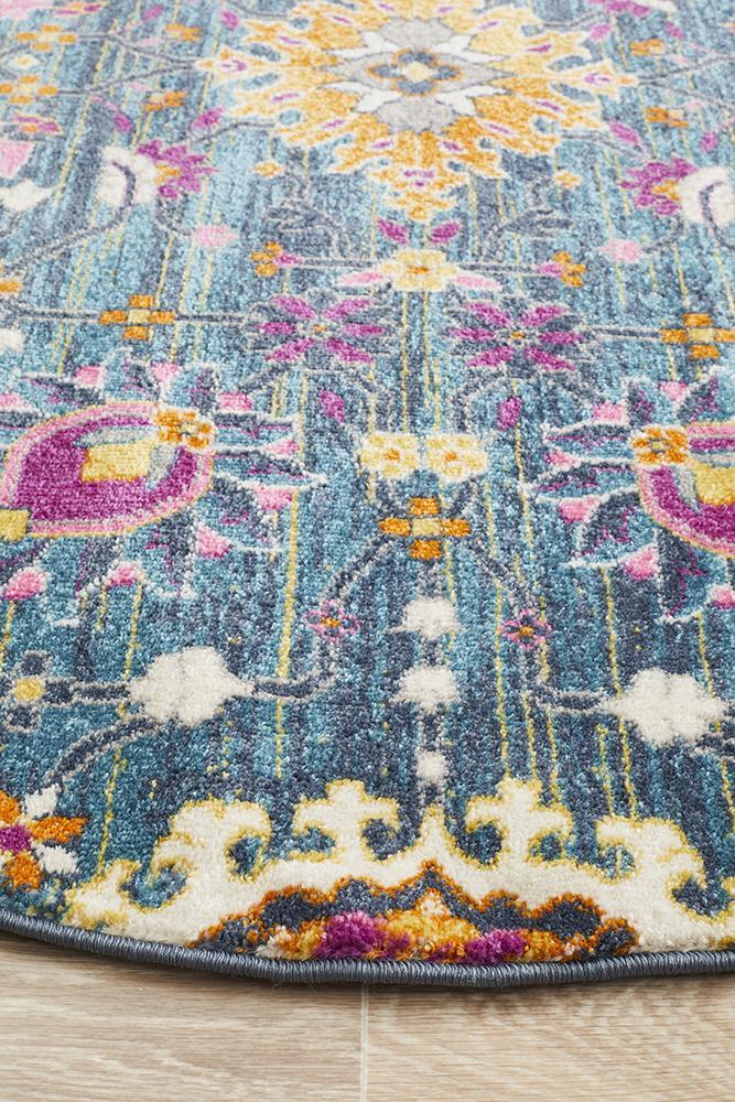 Babylon 210 Blue Round RugBLN-210-BLUE-150X150Rugtastic