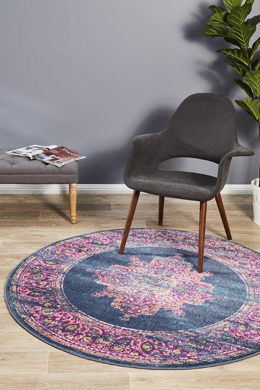 Babylon 211 Navy Round RugBLN-211-NAVY-150X150Rugtastic