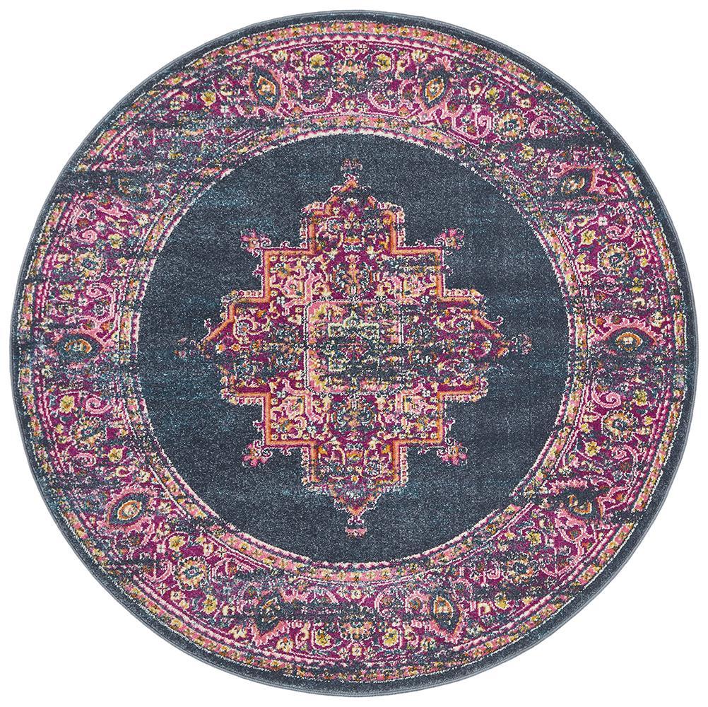 Babylon 211 Navy Round RugBLN-211-NAVY-150X150Rugtastic