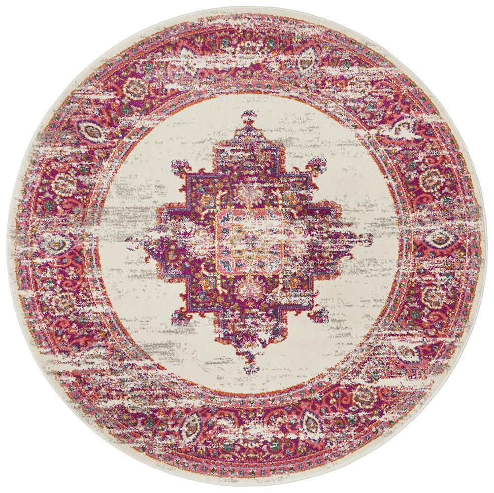 Babylon 211 Pink Round RugBLN-211-PINK-150X150Rugtastic