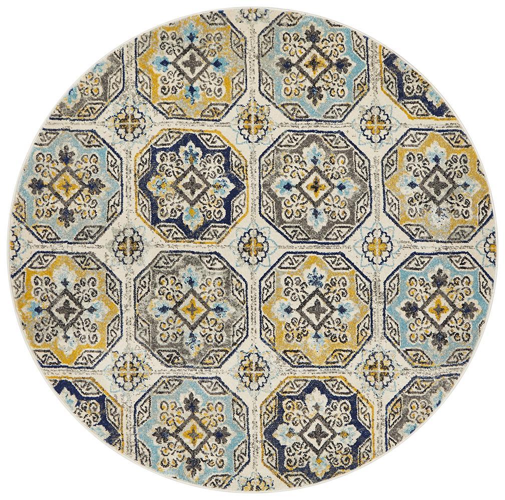 Babylon 204 Blue Round RugBLN - 204 - BLUE - 150X150Rugtastic