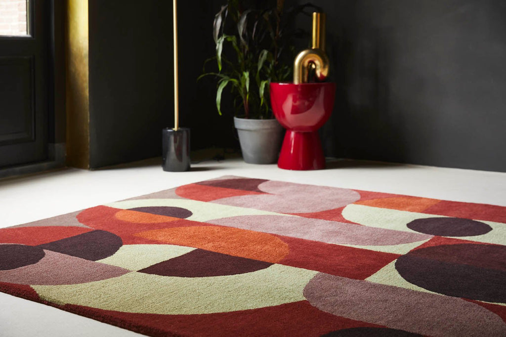 B&C Decor Cosmo Red Pale Green 95203BC-DEC-095203-200X140Rugtastic