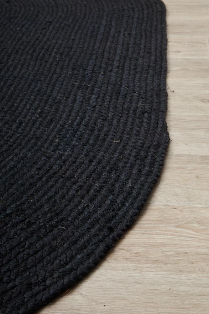 Bondi Black Oval RugBDI-BLK-OVL-220X150Rugtastic