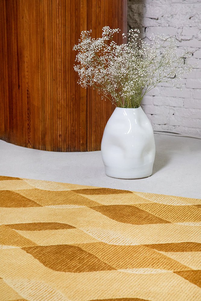Brink & Campman Decor Riff Straw Yellow 098206 RugBC-DEC-098206-200X140Rugtastic