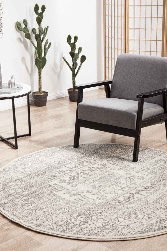 Chrome Addison Silver Round RugCRO-ADD-SIL-150X150Rugtastic