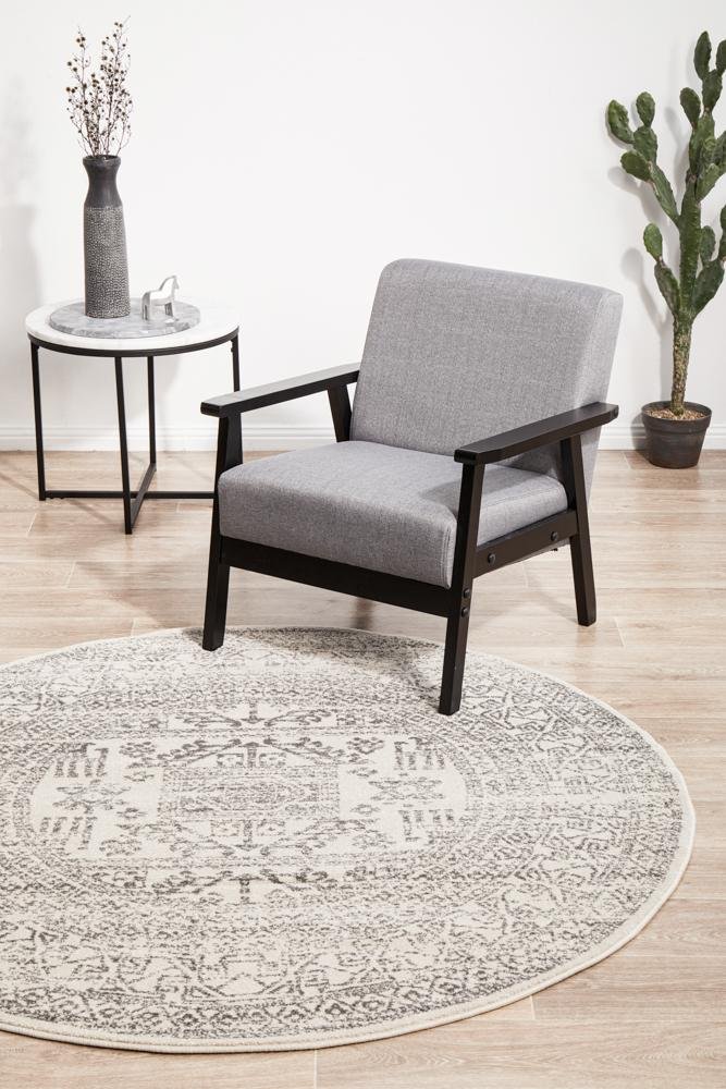 Chrome Addison Silver Round RugCRO-ADD-SIL-150X150Rugtastic