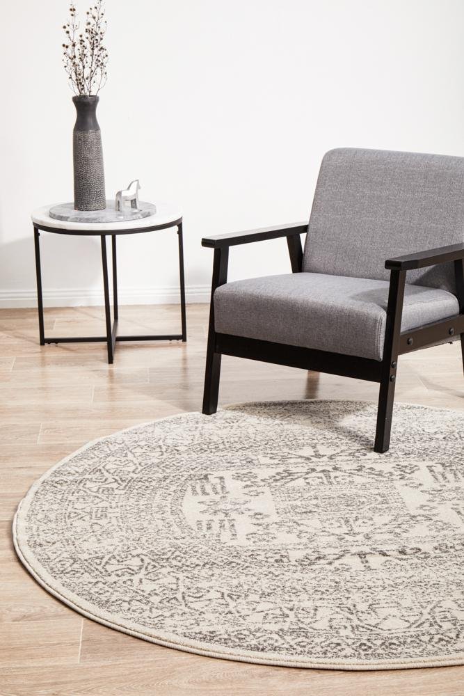Chrome Addison Silver Round RugCRO-ADD-SIL-150X150Rugtastic
