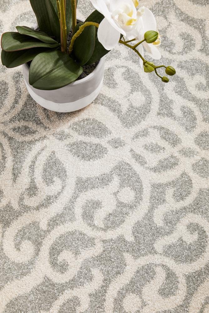 Chrome Lydia Silver Round RugCRO-LYD-SIL-150X150Rugtastic