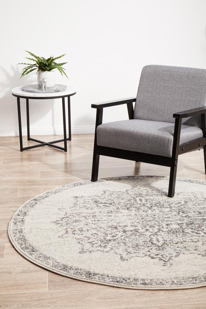 Chrome Rita Silver Round RugCRO-RIT-SIL-150X150Rugtastic