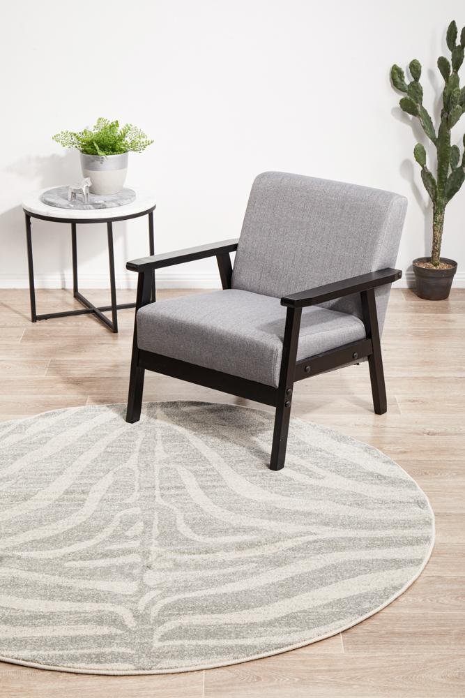 Chrome SAvenuennah Silver Round RugCRO-SAV-SIL-150X150Rugtastic