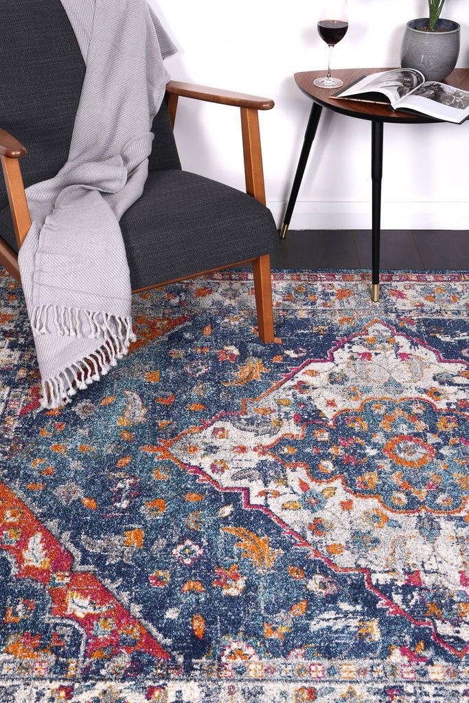 Delight Navy Multi Oriental RugDELI160DELI09Rugtastic