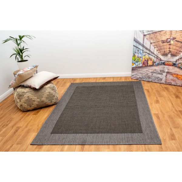 Duva Indoor Outdoor Rug 17 Black Grey17/212-70Rugtastic