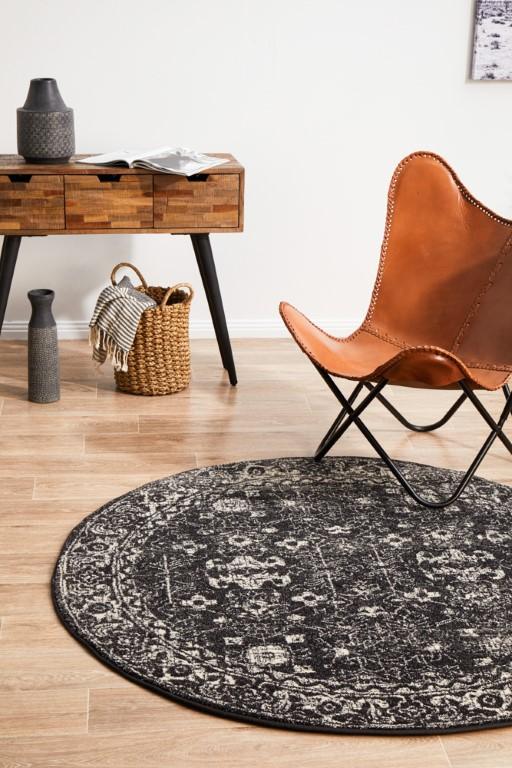 Evoke 252 Charcoal Grey Round Modern RugEVO-252-CHAR-150X150Rugtastic