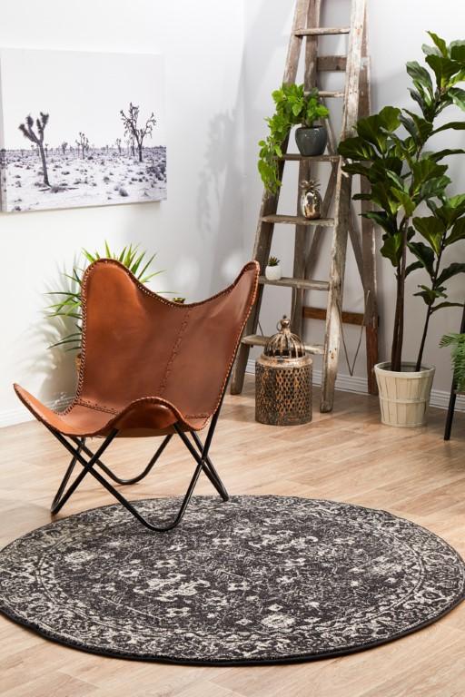 Evoke 252 Charcoal Grey Round Modern RugEVO-252-CHAR-150X150Rugtastic