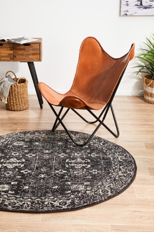Evoke 252 Charcoal Grey Round Modern RugEVO-252-CHAR-150X150Rugtastic