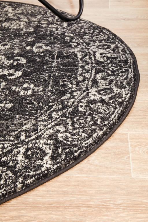 Evoke 252 Charcoal Grey Round Modern RugEVO-252-CHAR-150X150Rugtastic