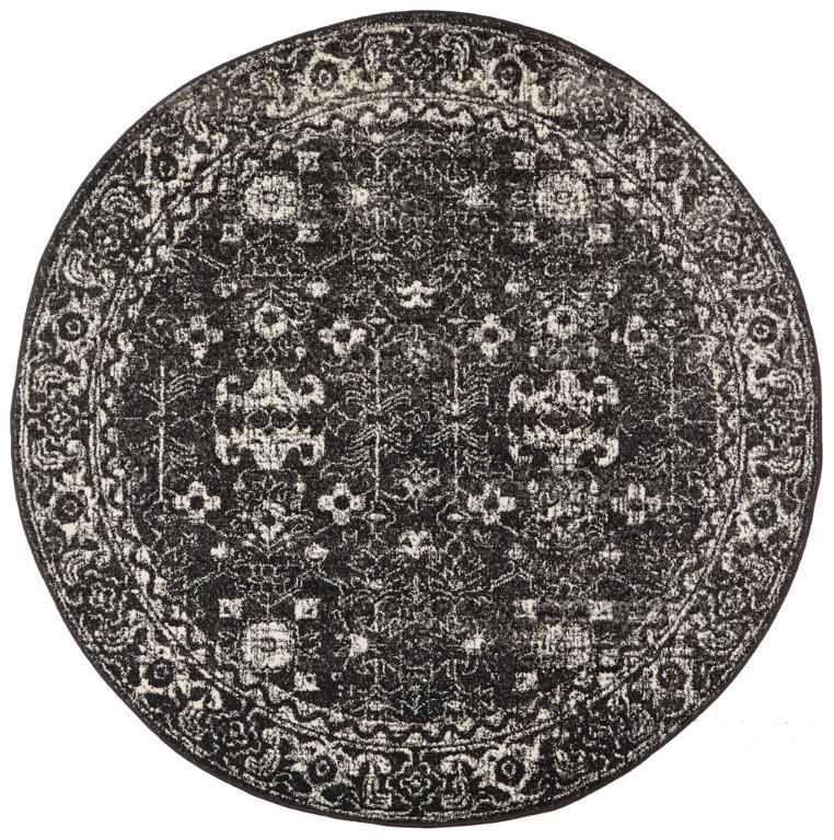Evoke 252 Charcoal Grey Round Modern RugEVO-252-CHAR-150X150Rugtastic