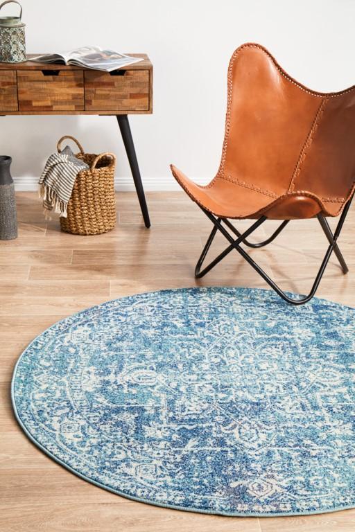 Evoke 253 Blue Round Modern RugEVO-253-BLUE-150X150Rugtastic