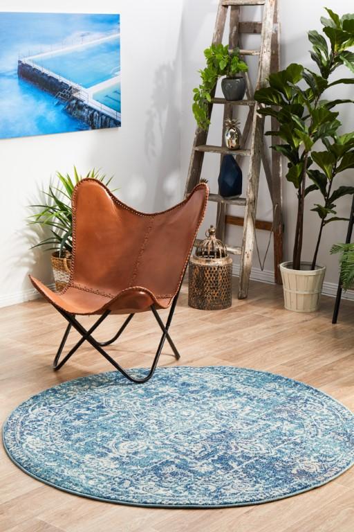 Evoke 253 Blue Round Modern RugEVO-253-BLUE-150X150Rugtastic