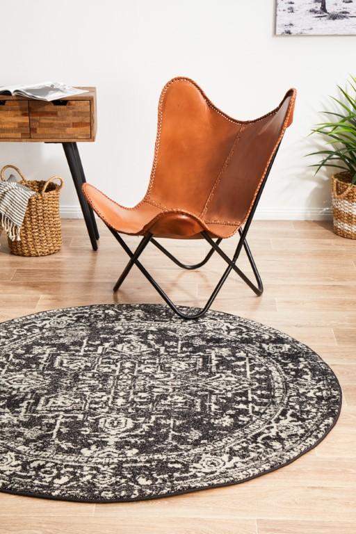 Evoke 253 Charcoal Grey Round Modern RugEVO-253-CHAR-150X150Rugtastic