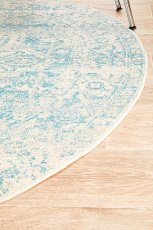 Evoke 253 White Cream Blue Round Modern RugEVO-253-WBLU-150X150Rugtastic