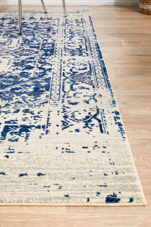 Evoke 253 White Cream Navy Modern RugEVO-253-WNAV-230X160Rugtastic