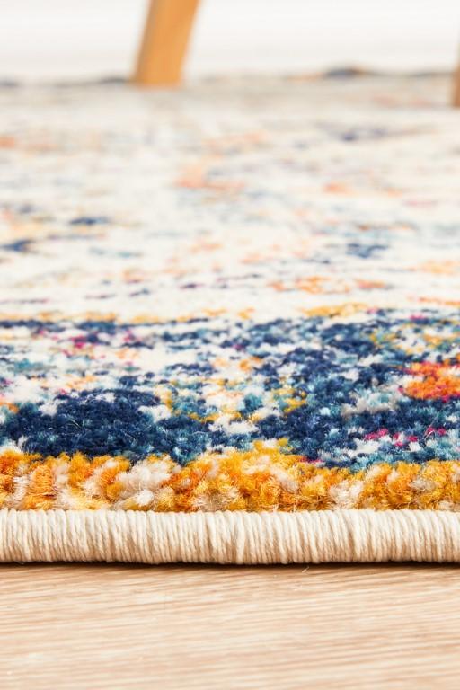 Evoke 255 Ivory Orange Navy Round Modern RugEVO-255-IVO-150X150Rugtastic