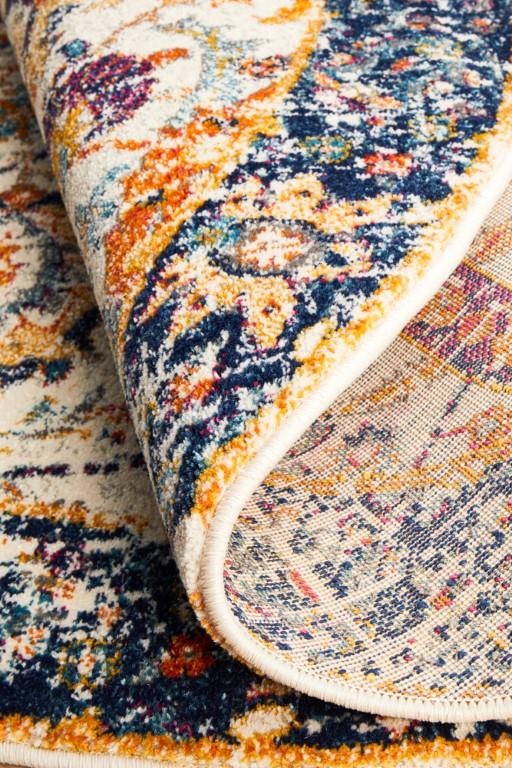 Evoke 255 Ivory Orange Navy Round Modern RugEVO-255-IVO-150X150Rugtastic