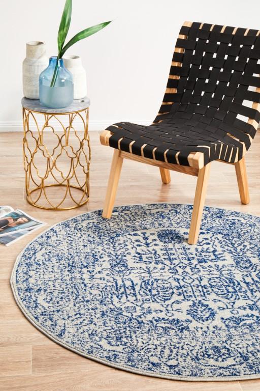 Evoke 256 Blue Round Modern RugEVO-256-BLUE-150X150Rugtastic