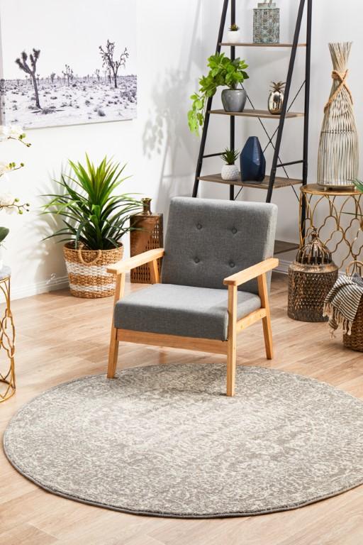 Evoke 256 Grey Round Modern RugEVO-256-GREY-150X150Rugtastic