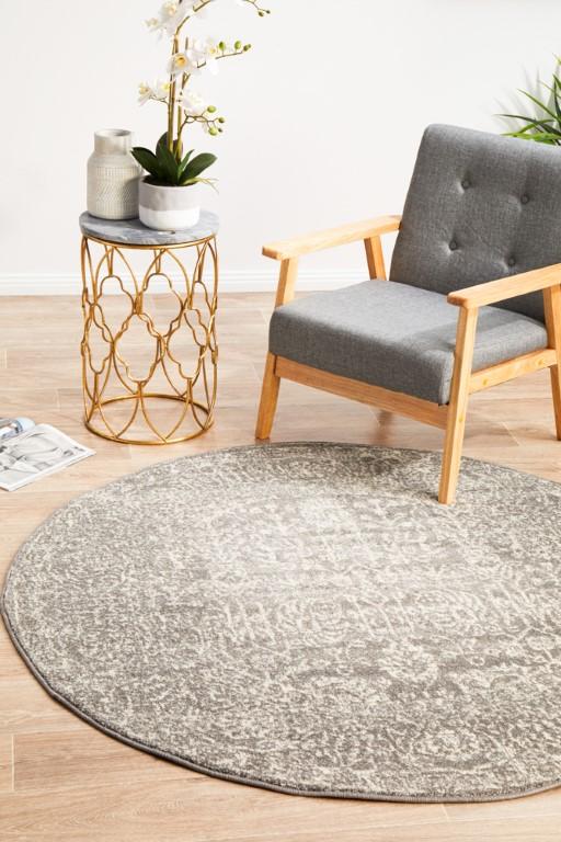 Evoke 256 Grey Round Modern RugEVO-256-GREY-150X150Rugtastic