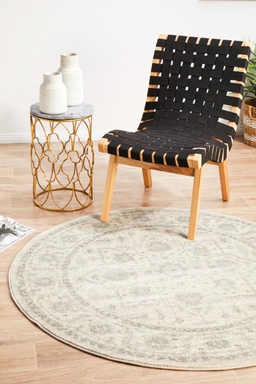 Evoke 261 White Cream Grey Round Modern RugEVO-261-WHI-150X150Rugtastic