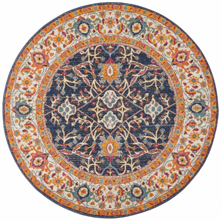 Evoke 262 Multi Navy Orange Round Modern RugEVO-262-MULT-150X150Rugtastic