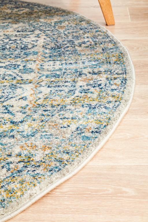 Evoke 263 Silver Blue Round Modern RugEVO-263-SIL-150X150Rugtastic